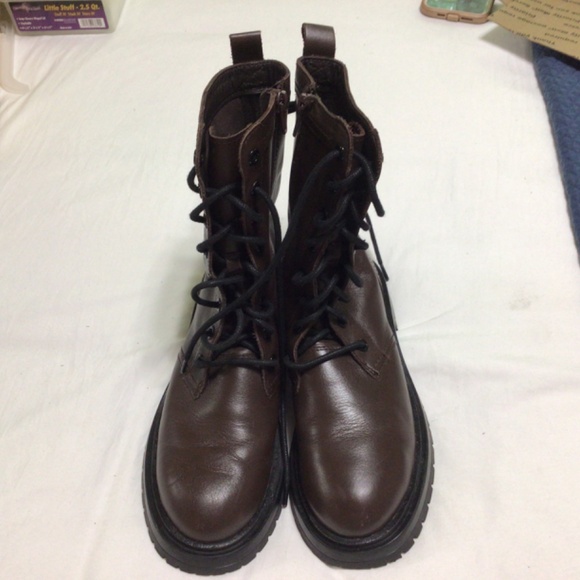 Zara Brown Lace Up Boots - Picture 12 of 13